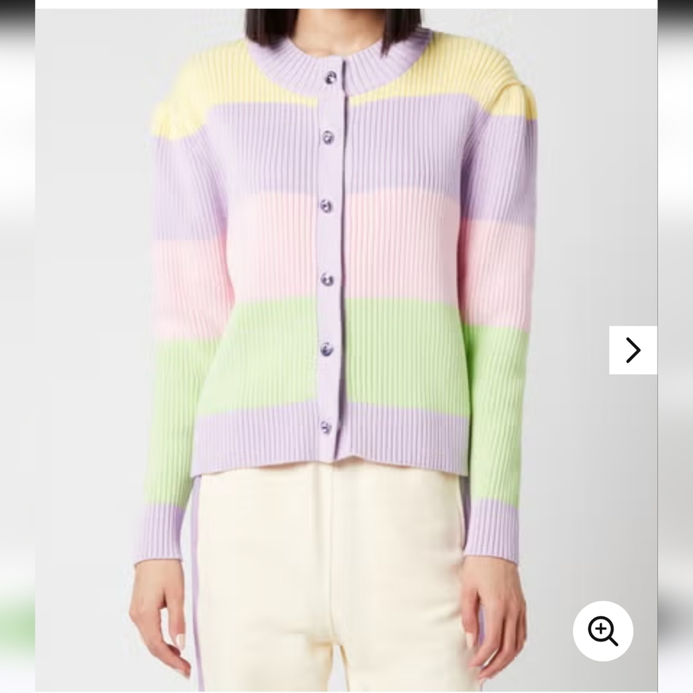 Olivia Rubin RARE Dee Striped Knitted Cardigan Jewel Button Medium